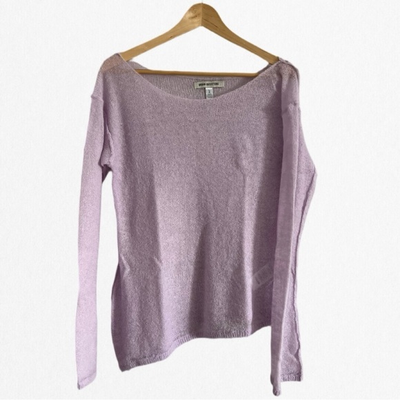 URBAN OUTFITTERS Women’s Sheer Lilac Angled BOTTOM & FLARED Long Sleeves Sweater - Picture 1 of 4